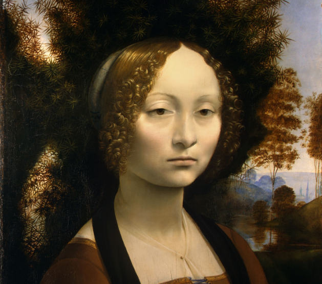 Leonardo da Vinci, Ginevra de' Benci, 1474-1478 National Gallery of Art Washington /Wikimedia Commons 